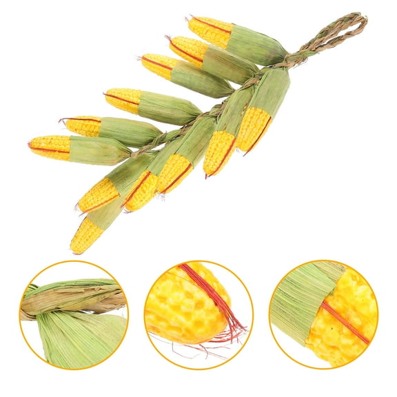 Tineasur 2Pcs Artificial Corn Hanging Green Decorative Vegetable Ornaments for Home