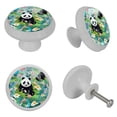 thumbnail image 4 of Panda Glow-in-the-Dark Fluorescent Drawer Pulls with Screws - Round 4-Pack, Suitable for Cabinets, Wardrobes, Dressers - Cabinet Knobs, Drawer Knobs, and Drawer Pulls, 4 of 6