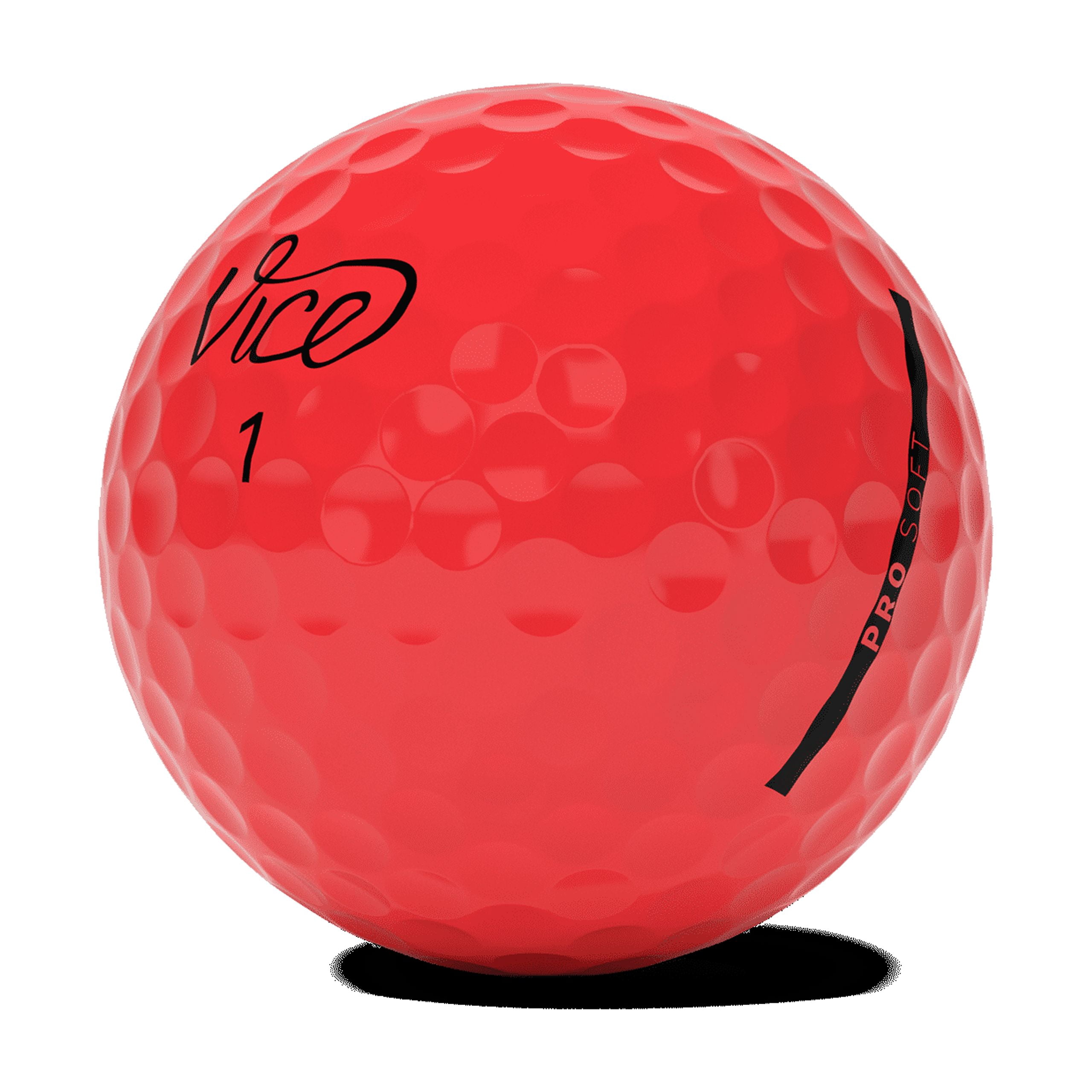 (4 pack) Vice Golf Pro Soft Golf Balls, Red, 12pk