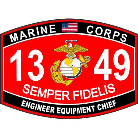 - 3.8 Inch Engineer Equipment Chief Marine Corps MOS 1349 USMC Military Decal