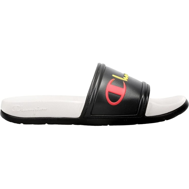 Champion ipo black deals & white slide sandals