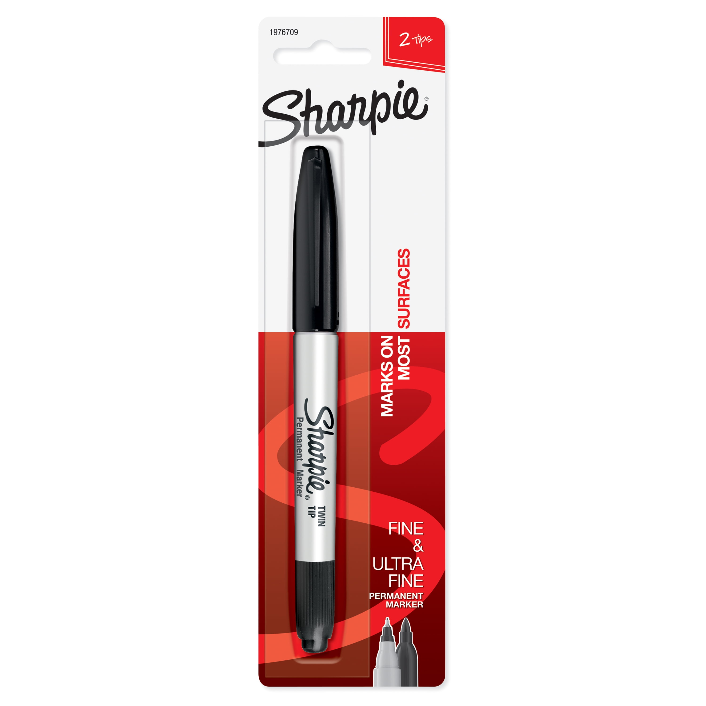 Pack of 2 Black Twin Tip Sharpie Permanent Marker
