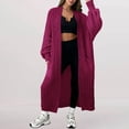 thumbnail image 2 of Comdrip Long Cardigans for Women! Long Cardigans for Women Open Front Cable Knit Cardigan Open Front Oversized Draped Sweater Outerwear Fall Cardigans for Women Hot Pink L, 2 of 4