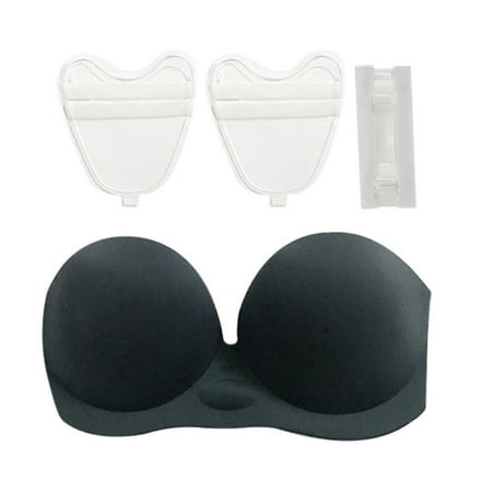 

Rumida AirComfort Strapless Bandeau Adhesive Invisible Push Up Sticky Bras Reusable AirComfort Strapless Bandeau Bras AirComfort Adhesive Invisible Push Up Sticky Reusable Women Black 80A