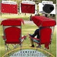thumbnail image 6 of Portable folding camping chair with sunshade, adult beach chair, durable and weatherproof 600D Oxford cloth, outdoor camping chair., 6 of 8