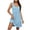 Light Blue, variant on Npasoilc V-Neck Pleated Pocket Dresses for Women Sleeveless Loose Solid Color A-Line Mini Dress
