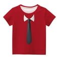 thumbnail image 3 of Honeeladyy Short Sleeve T-Shirts for Kids Summer Tops for Girls Graphic Round Neck Tops Cute Loose Pullover Shirts Red 7-8 Years, 3 of 3