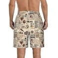 thumbnail image 3 of Naloa Abstract Coffee Men's Beach Shorts, Surfing shorts, Swim trunks, Quick Dry Swim Trunks for Surfing Beach Fun - Large, 3 of 9