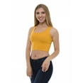 thumbnail image 3 of Tank Top for Women Racerback Croptop Basic Wear, S, Mustard, by Ambesonne, 3 of 3
