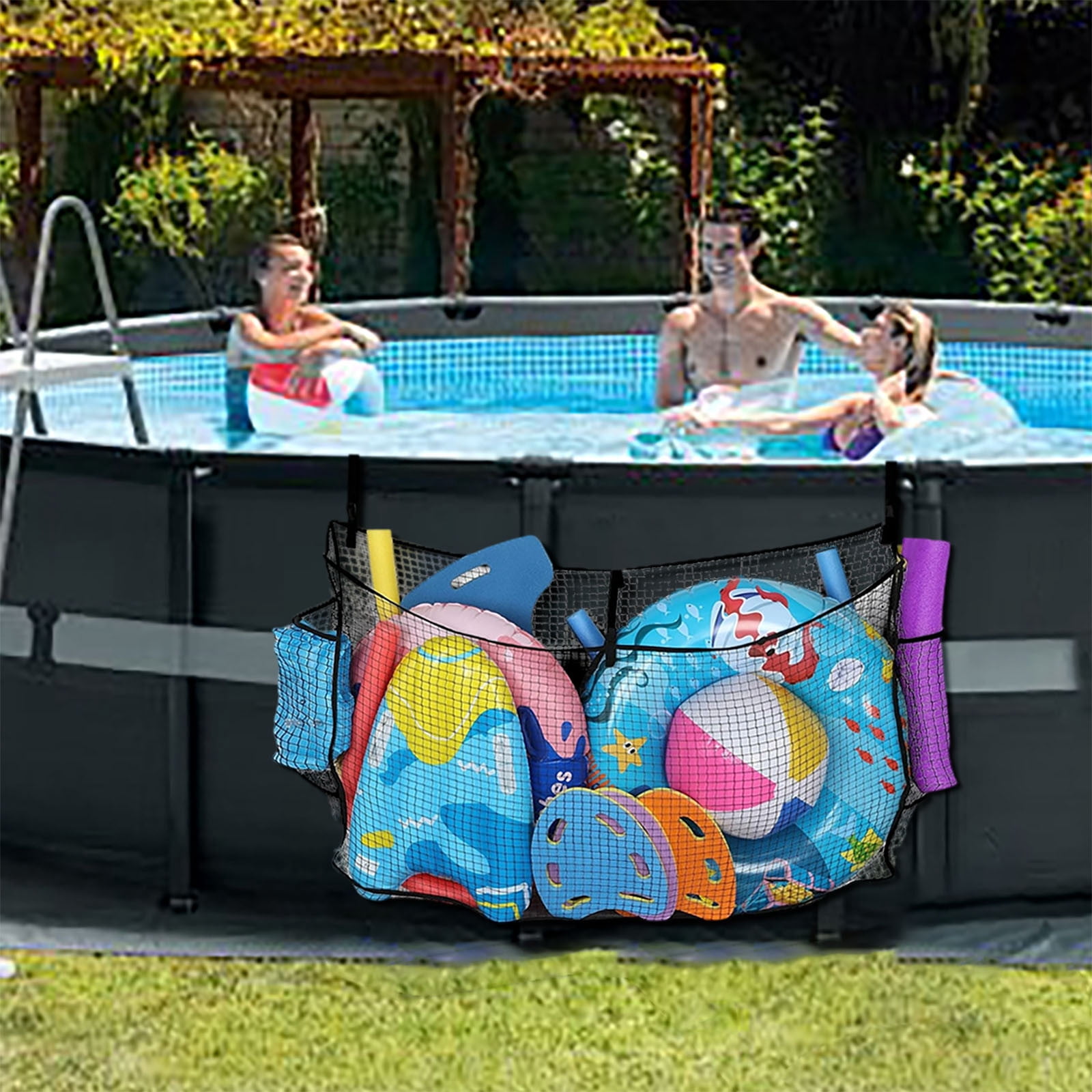 Swimming Pool Storage Network Swimming Pool Storage Wrapped Bathtub Storage Network Stored In The Swimming Pool And Garden Large Capacity For Easy Use Sturdy Watermelon Pool above Ground Pools