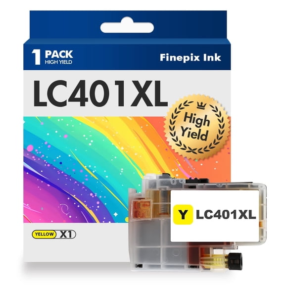 LC401 LC401XL MFC-J1010DW Ink Cartridges for Brother LC 401 LC 401XL Printer Ink High Yields MFC-J1010DW MFC-J1170DW MFC-J1012DW MFC-J1800DW MFC J1010DW (1 Pack Yellow)