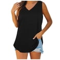 thumbnail image 6 of xfsWaSs Tank Top for Women Loose Fit Sleeveless Tshirts V Neck Summer Womens Tank Tops Solid Color Women's Tees and Tanks Tunic Top, 6 of 6