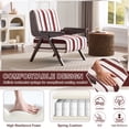 thumbnail image 2 of PAPROOS Accent Chair for Living Room, Mid-Century Modern Upholstered Reading Armchair with Solid Wood Arms, Comfy Bedroom Lounge Chair, White+Red, 2 of 10
