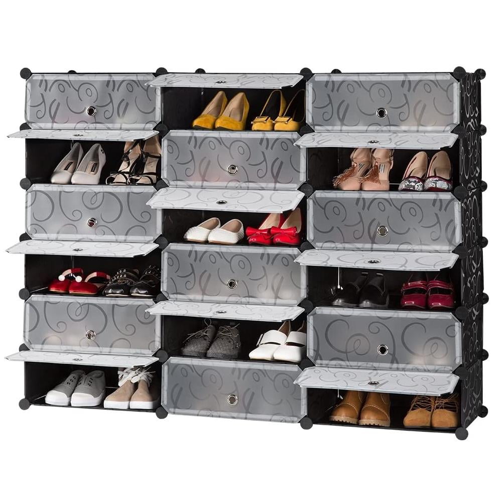 18Cube Cube Storage with Doors Modular DIY Plastic Closet Organizer