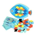 thumbnail image 4 of BELOVING Wooden Pattern Blocks Geometric Shapes Family Entertainment Brains Teaser Toy, 4 of 10