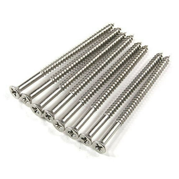 Satin Nickel Wood Screws #9 X 3 Inch - 24 Pack