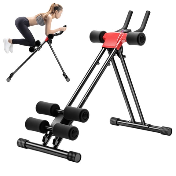 330lbs Ab Machine Abdominal Trainers for Full Body Workout, Adjustable Height Abs Workout Equipment with LCD Monitor, Foldable Abdominal Roller for Home Gym