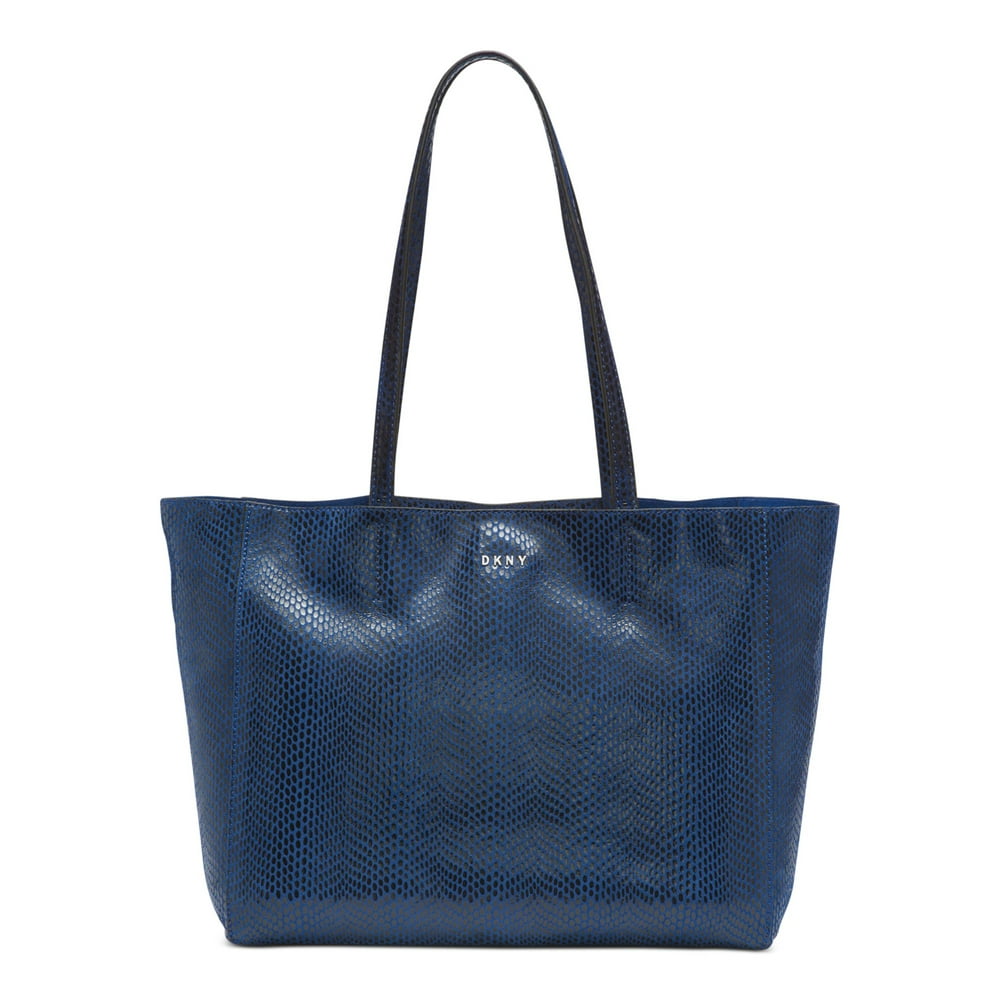 DKNY DKNY Blue Animal Print Leather Tote Handbag Purse