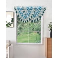 thumbnail image 2 of Colorful Stripe Sheer Waterfall Valance Curtains for Window, Modern Teal Blue Green Vertical Striped Rod Pocket Sheer Topper Swag Curtains for Living Room, Kitchen 38.5"W x 47.2"L, 1 Panel, 2 of 7