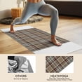 thumbnail image 4 of Brown Beige Plaid Checkered Pattern Hot Yoga Mat Towel Non Slip for Hot Yoga - Quick-Drying Yoga Mat Cover with 4 Corner Pockets with Travel Bag - Hot Yoga Towel Non Slip 70"x26", 4 of 6
