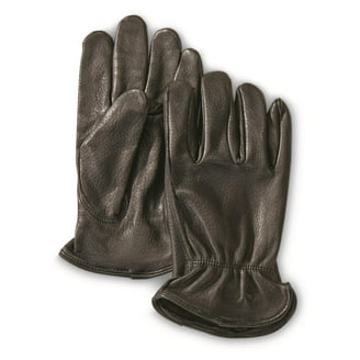 Coach Men's Black Leather Tech Gloves, Wool Lined, Large, Formal