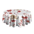 thumbnail image 5 of Red Christmas Gingerbread Man Pattern Round Tablecloth 60"x60",Wrinkle Wipeable Table Cloth for Kitchen Dining Room Picnic Patio Party, 5 of 6