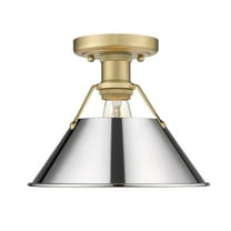 Golden Lighting 3306-FM BCB-CH Orwell 1-Light Flush Mount in Brushed Champagne Bronze with Chrome