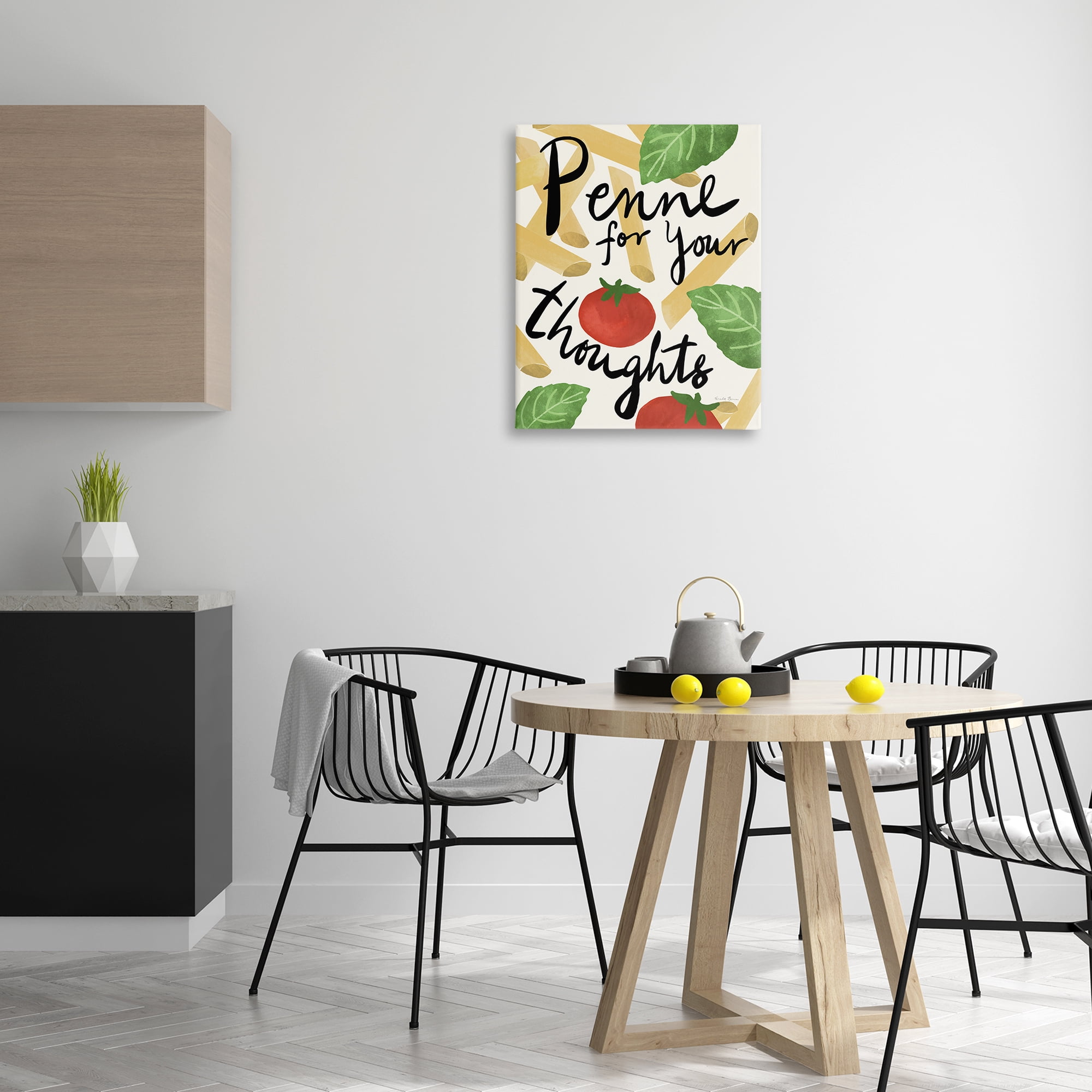 Stupell Industries Penne For Your Thoughts Food & Beverage Painting Gallery Wrapped Canvas Art Print Wall Art, 24 x 30