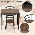 thumbnail image 5 of 3-Piece Drop Leaf Dining Table Set, Extendable Kitchen Breakfast Table with 2 Chairs, Space Saving Folding Dining Room Set for Home Kitchen, Apartment, Small Space, Rustic Brown, 5 of 9