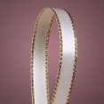 thumbnail image 1 of Anrox Supply Co Polyester Satin Ribbon w/Gold Edge Border 50 Yds (3/8", White), 1 of 2