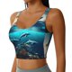 thumbnail image 2 of Fotbe Hawaiian Ship Dolphin Sujetador Deportivo Largo sin Aros para Mujer con Almohadillas y Soporte Medio, Transpirable y Absorbente, Camiseta Tipo Chaleco o Tank Top-Medium, 2 of 8