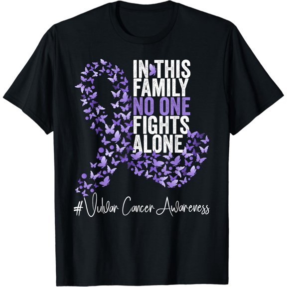 Vulvar Cancer Awareness Month Lavender Ribbon Butterflies T-Shirt mens t shirt,black,women,funny,misfits,men,journey