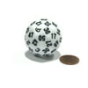 Koplow Games Sixty-Sided D60 35mm Large Gaming Dice - White with Black Numbers #18503