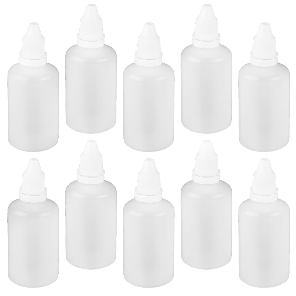 BigKing Eye Dropper Liquid Bottle,50Pcs 10ml Empty Eyedrop Bottles Plastic Squeezable Eye Liquid Dropper Containers with Plugs