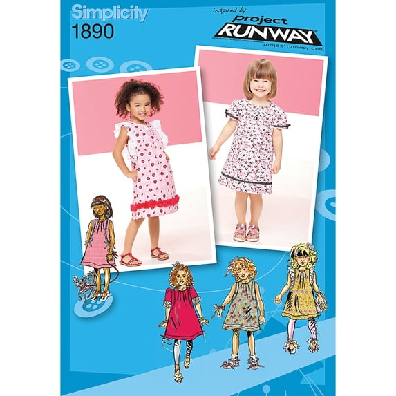 Simplicity Toddlers Dresses-4-5-6-7-8