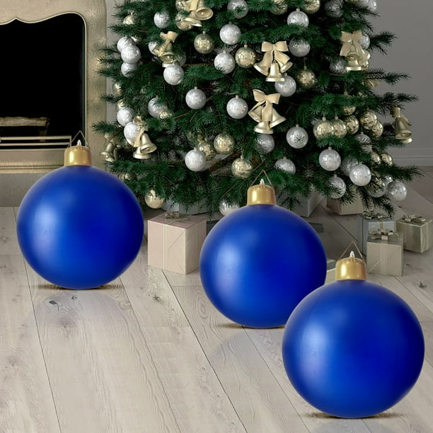 Decoraciones de pelota hinchable para exteriores de 30 cm - Gran decoración festiva para el jardín navideño, PVC resistente a la intemperie, fácil de instalar y almacenar