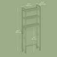 thumbnail image 4 of LEDREM over the Toilet Storage Shelf, 3-Tier Bathroom Organizer Adjustable Saver Space Rack with Toilet Paper Holder,Gray, 4 of 5
