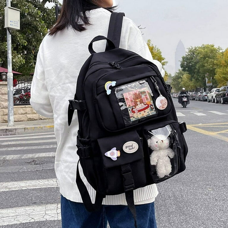 Kukuzhu Cute Women Backpacks Waterproof Multi Pocket Nylon School Backpack for Student Female Girls Kawaii Laptop Book Pack Mochilas Walmart