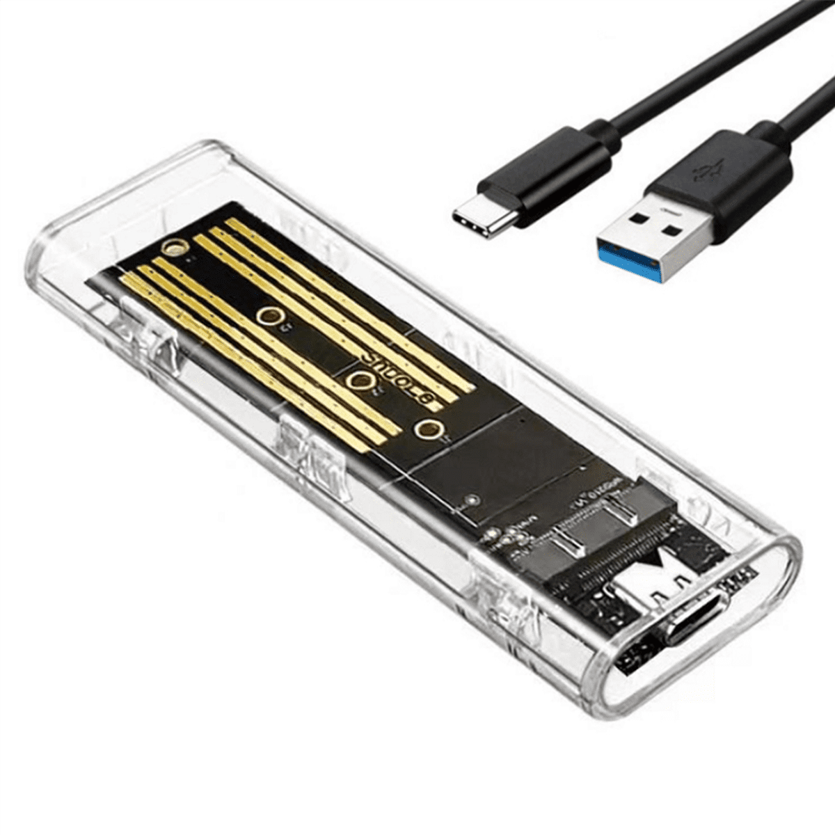 4X M2 SSD Case M.2 NVME SSD Enclosure Portable USB3.1 Type-C SSD Transparent Hard Disk Case 5Gbps for PC,4 x M2 SSD Enclosure 4 x Data Cable