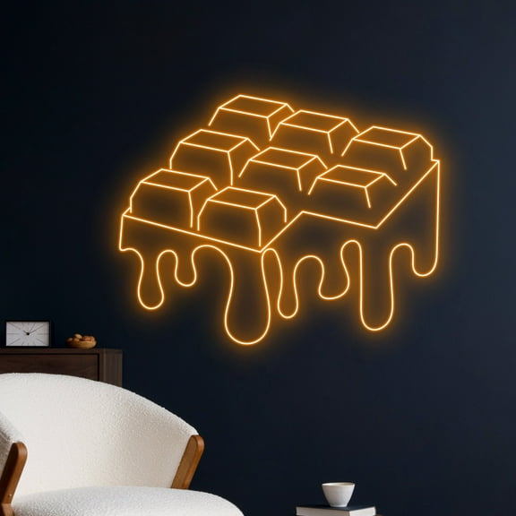Handmadetneonsign Dripping Chocolate Led Sign, Chocolate Neon Light, Chocolate Lover Neon Sign