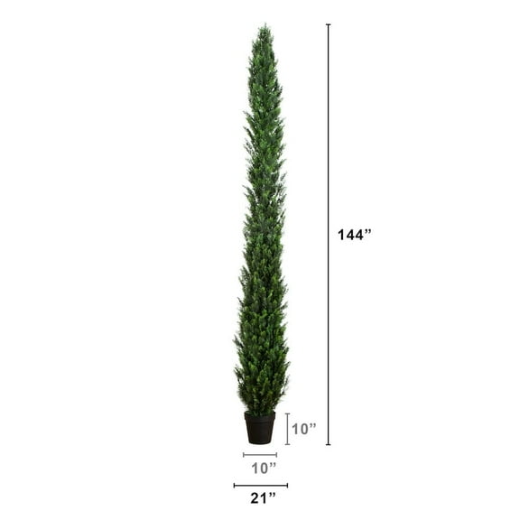 Nearly Natural 12ft. UV Resistant Artificial Cedar Pine Tree (Indoor/Outdoor)