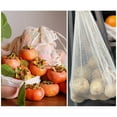 thumbnail image 4 of Ounissouiy Bolsa de malla con cordón para frutas y verduras, bolsas reutilizables para productos de cocina, contenedor de alimentos de algodón, Almacenamiento y organización del hogar 30x40cm, 4 of 6