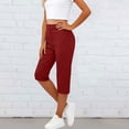thumbnail image 2 of BUIGTTKLOP Women Summer Capri Pants Dressy Casual High Waist Crop Trousers Outdoor Hiking Joggers Athletic Cropped Pant, 2 of 6