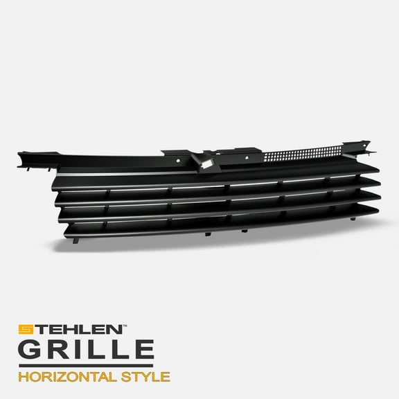 Stehlen 642167820222 Horizontal Front Hood Bumper Grille - Matte Black For 1999-2005 Volkswagen Jetta / Bora MK4