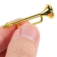 thumbnail image 3 of FUTUREORYY 10Pcs Miniature Trumpet Decor Golden Trumpet Shape for Photography Cognitive Ability Enhancement, 3 of 5