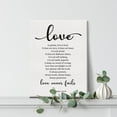 thumbnail image 5 of Bible Verse Art Wall Decor 1 Corinthians 13:4-8 Love Never Fails Scripture Canvas Painting Print for Home Living Room Decor Framed Artwork Christian Wedding Gifts(12x15 Inch), 5 of 5