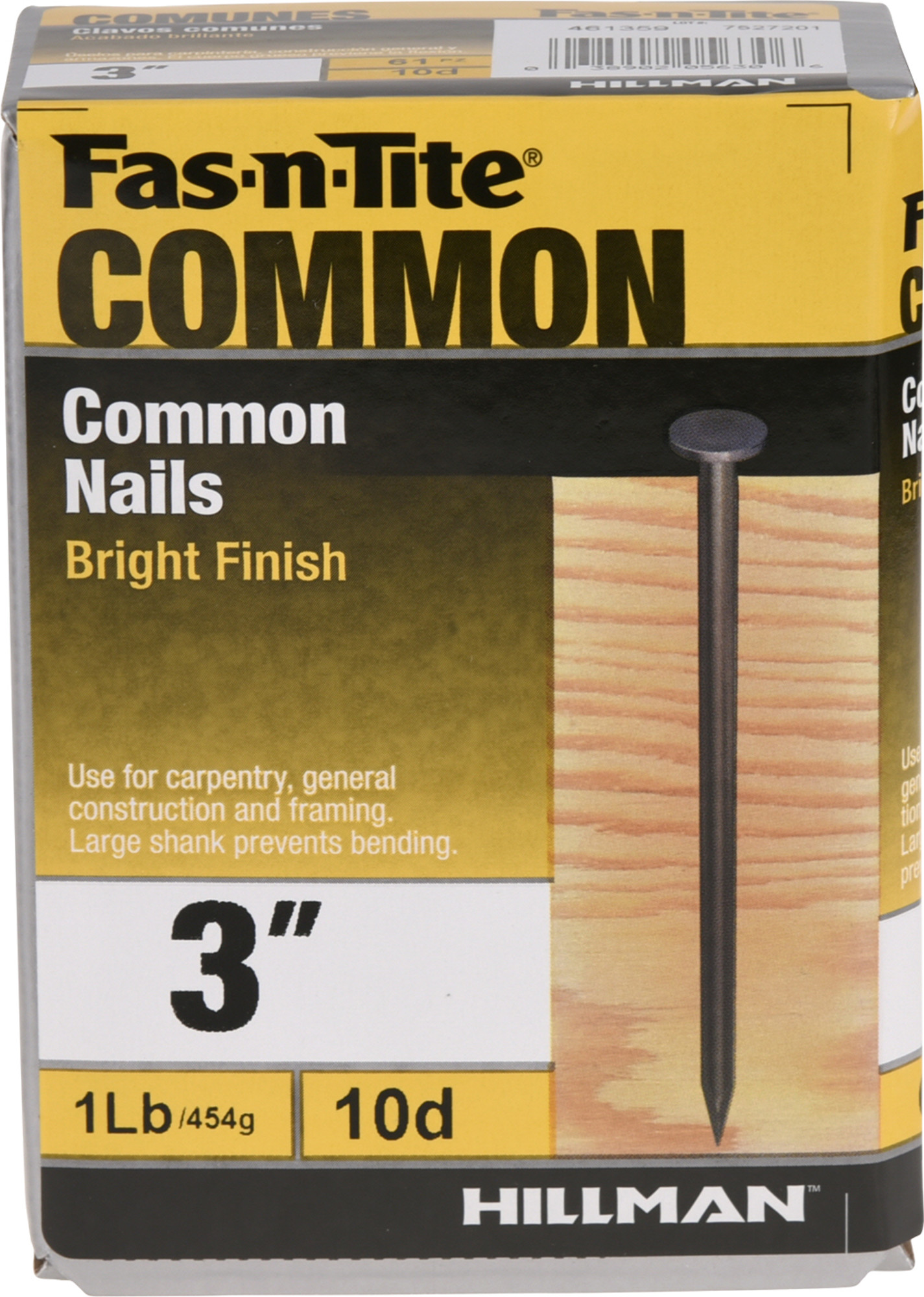 Fas-N-Tite Steel, 10D Bright Common Nails (3") - 1 lb