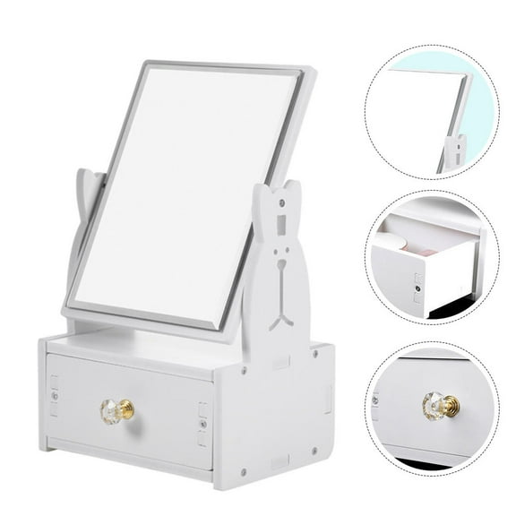 FRCOLOR  Vanity Mirror Makeup with Storage Drawer Cute Travel