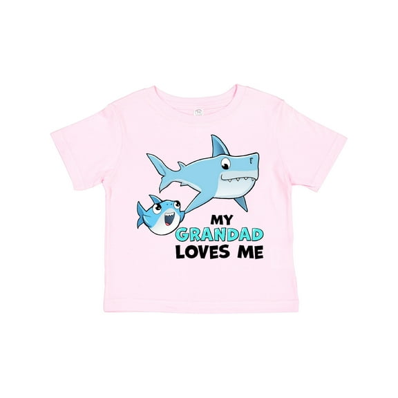 Inktastic My Grandad Loves Me with Cute Sharks Boys or Girls Toddler T-Shirt