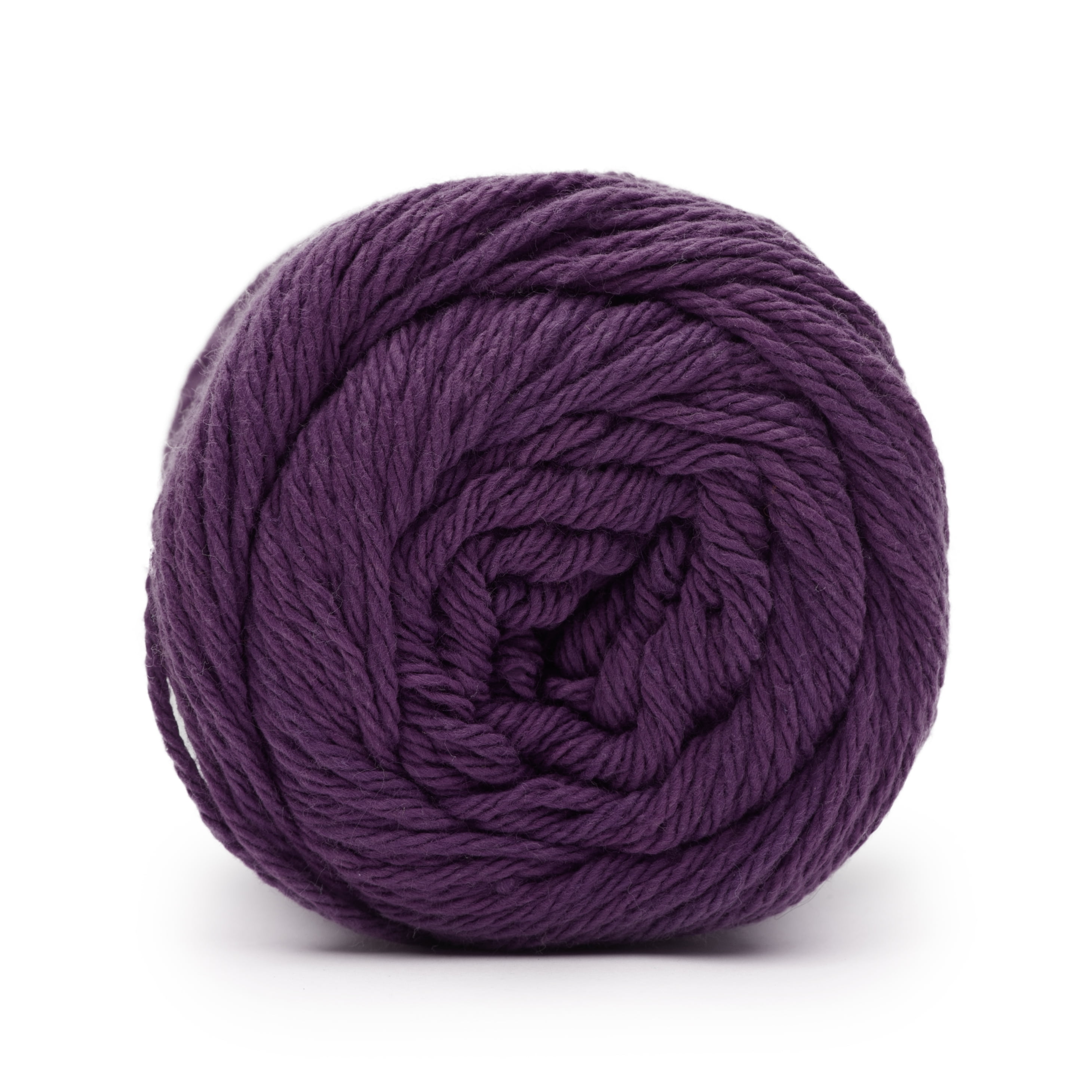 (3 pack) Peaches & Creme Solid 4 Medium Cotton Yarn, Black Currant 2.5oz/70.9g, 120 Yards